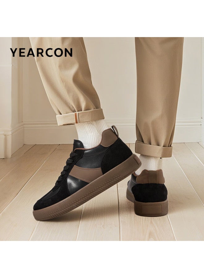 YEARCON Yierkang Men's Thick-soled Fashion Casual Training Shoes All-match Casual Board Shoes 96974w Black/brown 42 - Image 2
