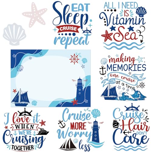Dazoratix Cruise Door Decorations Magnetic - 7 Pcs Large Ship Cabin Magnets Stickers This Week Funny Carnival Sea Navigation Anchor Decor for Birthday Holiday Stateroom Whiteboard Refrigerator Garage - Image 1