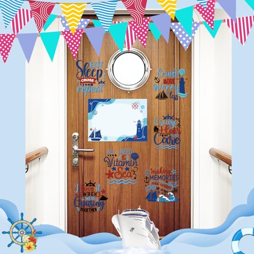 Dazoratix Cruise Door Decorations Magnetic - 7 Pcs Large Ship Cabin Magnets Stickers This Week Funny Carnival Sea Navigation Anchor Decor for Birthday Holiday Stateroom Whiteboard Refrigerator Garage - Image 4
