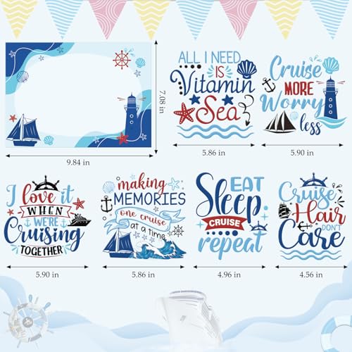 Dazoratix Cruise Door Decorations Magnetic - 7 Pcs Large Ship Cabin Magnets Stickers This Week Funny Carnival Sea Navigation Anchor Decor for Birthday Holiday Stateroom Whiteboard Refrigerator Garage - Image 2
