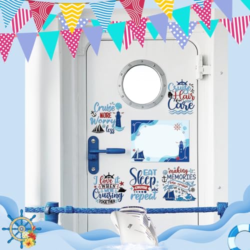 Dazoratix Cruise Door Decorations Magnetic - 7 Pcs Large Ship Cabin Magnets Stickers This Week Funny Carnival Sea Navigation Anchor Decor for Birthday Holiday Stateroom Whiteboard Refrigerator Garage - Image 5