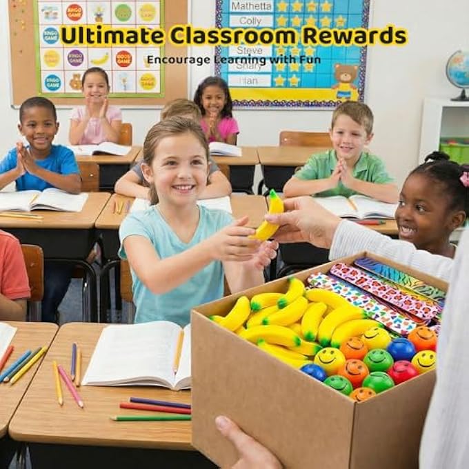 LovesTown 30PCS Banana Stress Toys, Stretchy Banana Fidget Toys Mini squishies Banana Toys for Stress Relief Kids Adults Party Favors - Image 5