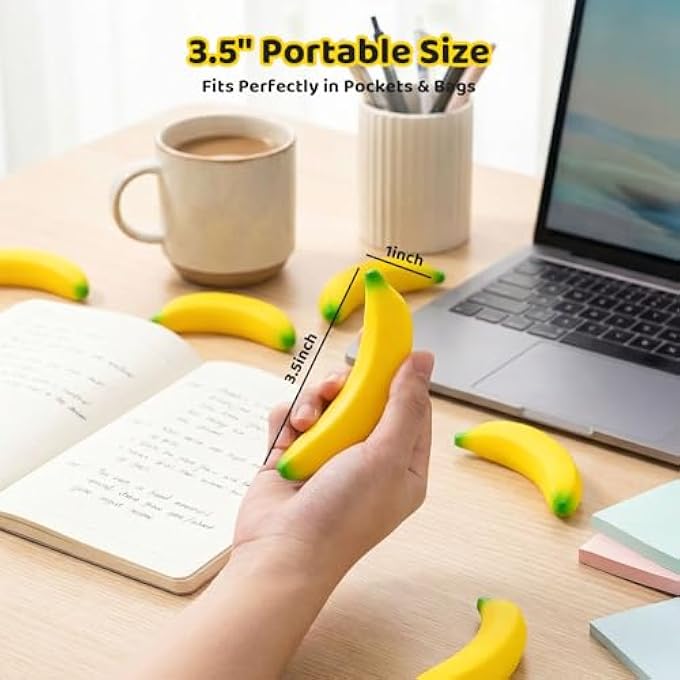 LovesTown 30PCS Banana Stress Toys, Stretchy Banana Fidget Toys Mini squishies Banana Toys for Stress Relief Kids Adults Party Favors - Image 3