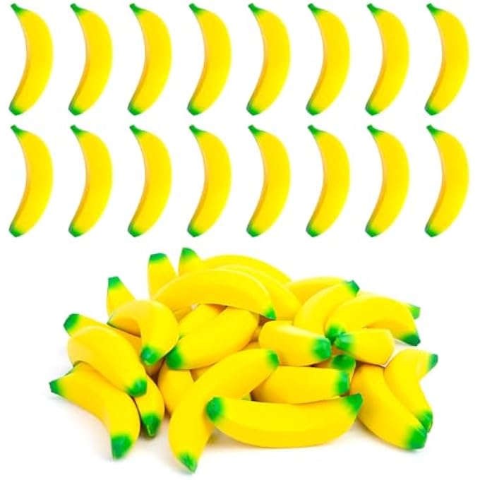 LovesTown 30PCS Banana Stress Toys, Stretchy Banana Fidget Toys Mini squishies Banana Toys for Stress Relief Kids Adults Party Favors - Image 1