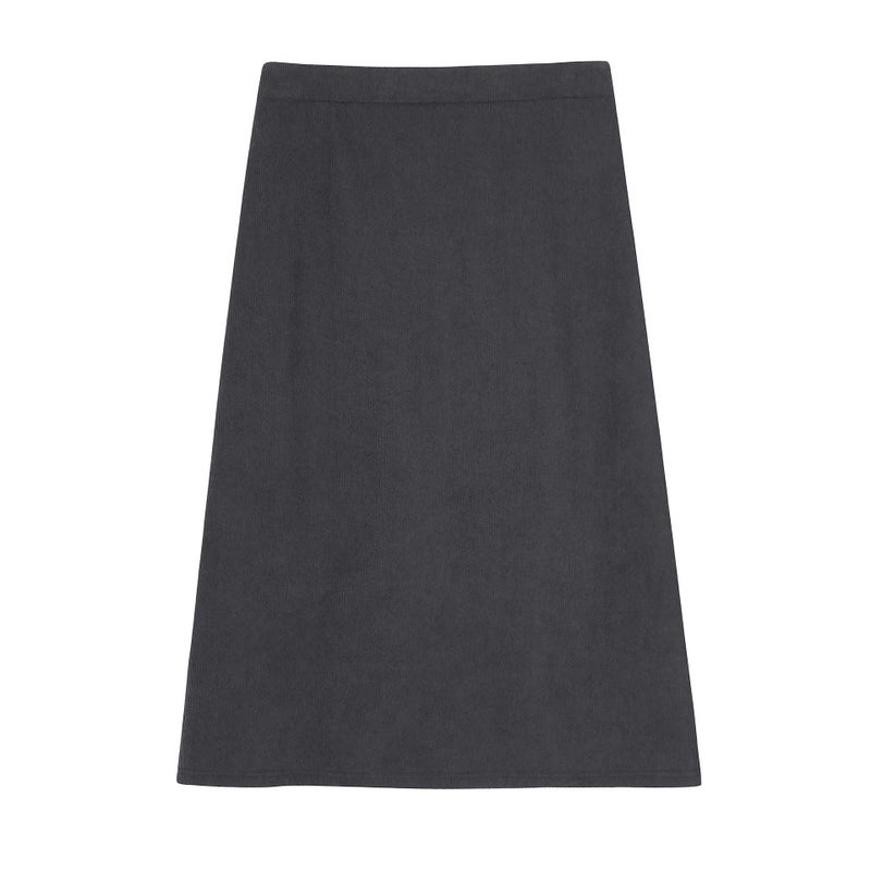 Plus Size High Waist Slit Midi Skirt Autumn Winter Thickened Slimming Smoky gray  - Image 1