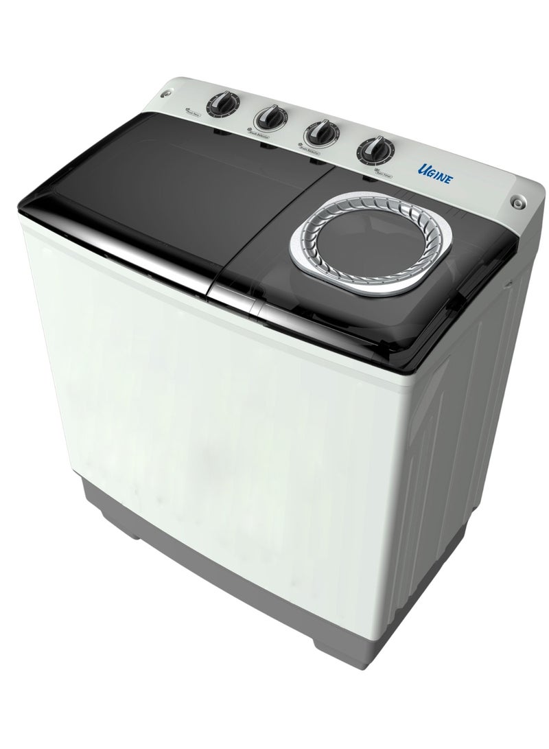 Ugine Twin Tub Washing Machine, 12 KG, White - UWMTTN12 - Image 1