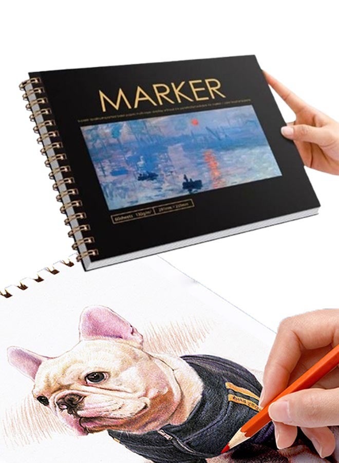 Generic 60 Pages Art Sketchbook A4 Sketch Book Watercolor Children's Painting Book Thick Smooth Acid-Free Paper Spiral Notebook Suitable For Painting Sketch Writing - Image 1