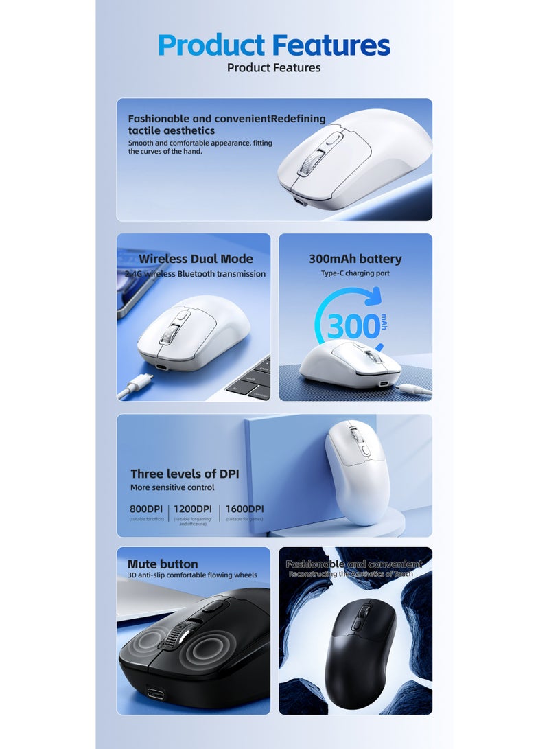 T-WOLF Q3 dual-mode wireless charging computer portable office gaming mouse is unique, featuring a silent button and a 3-level DPI mouse - Image 5