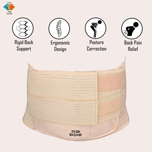 24 BH BAZAAR Abdominal & Back Support for Men & Women | Postpartum After Delivery & C-Section | Back Pain Relief with Lumbar Support, Waist & Tummy Compression | Adjustable Double Strap (Belt Length 49”, suitable for size - X / XXL, Beige ) - Image 5