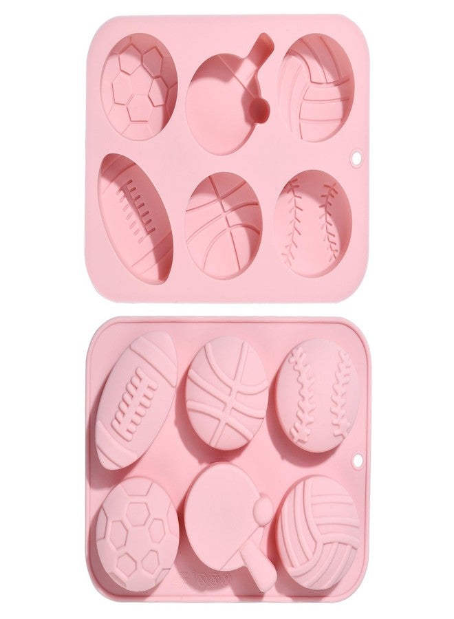 Airssory 2 pcs Sport Theme Fondant Molds Football Basketball Volleyball Tennis Rugby Molds 3D for DIY Party Cake Jello Chocolate Candy Epoxy Resin Craft Making Decoration - Image 1