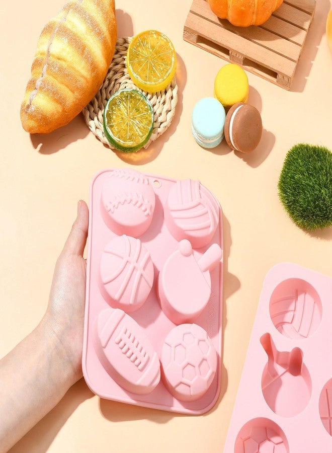 Airssory 2 pcs Sport Theme Fondant Molds Football Basketball Volleyball Tennis Rugby Molds 3D for DIY Party Cake Jello Chocolate Candy Epoxy Resin Craft Making Decoration - Image 4