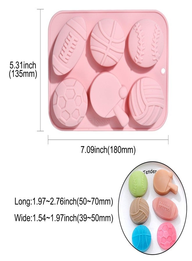 Airssory 2 pcs Sport Theme Fondant Molds Football Basketball Volleyball Tennis Rugby Molds 3D for DIY Party Cake Jello Chocolate Candy Epoxy Resin Craft Making Decoration - Image 2