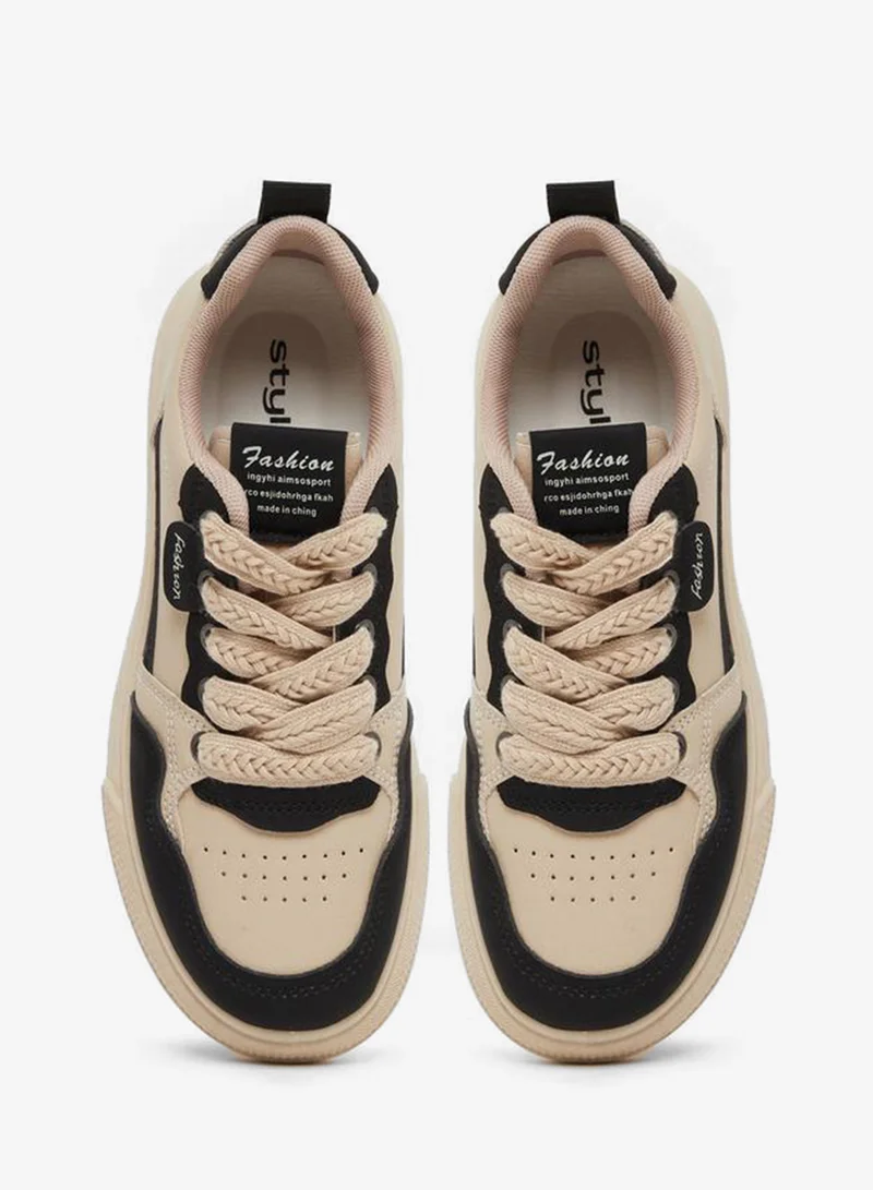 Styli Active  Color Block Lace Up Sneaker for Women | Best Price UAE