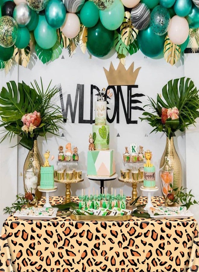 PTECDROTS 4Pcs Leopard Tablecloths, Rectangular Safari Animal Cheetah Print Table Cloths, Cheetah Party Decorations Striped Tablecloth for Zoo Jungle Safari Leopard Party Decorations, 51x 86Inch - Image 5