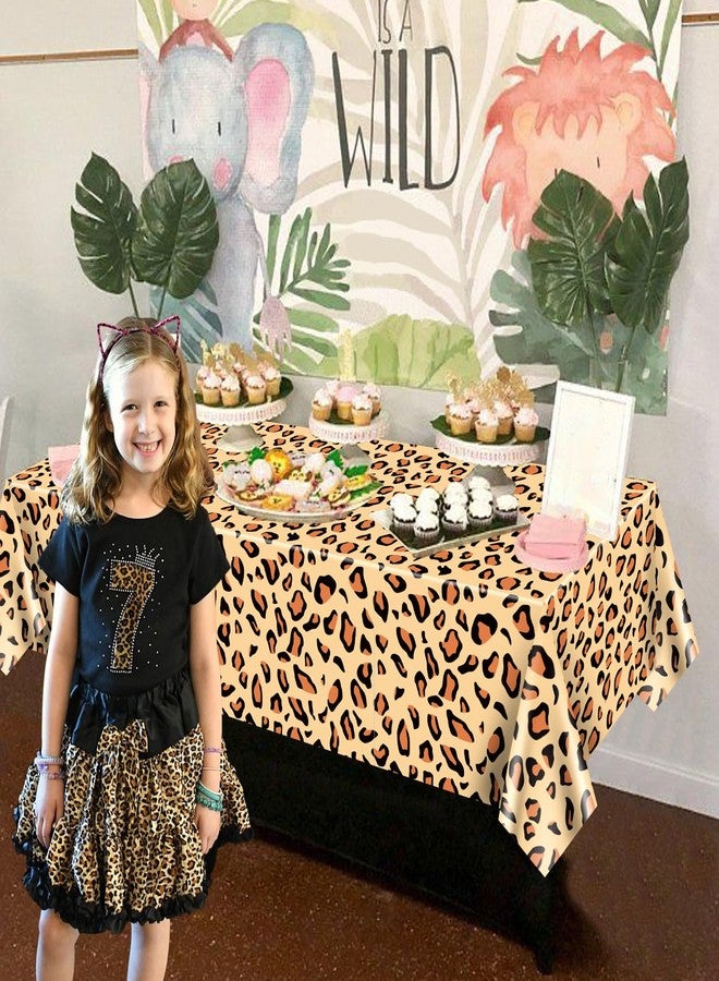 PTECDROTS 4Pcs Leopard Tablecloths, Rectangular Safari Animal Cheetah Print Table Cloths, Cheetah Party Decorations Striped Tablecloth for Zoo Jungle Safari Leopard Party Decorations, 51x 86Inch - Image 4