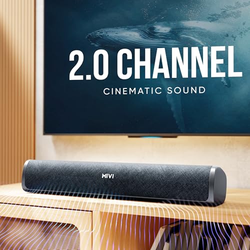 Mivi Fort Q26 Soundbar with 26W Powerful Audio, 2.0 Channel with Dual Full-Range Speakers, Multiple Input Modes, 6H Playtime, 2500mAh Battery, Made in India Soundbar for TV - Image 2