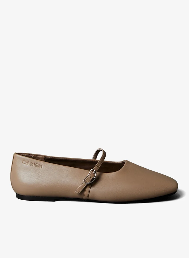 CALVIN KLEIN Leather Square Toe Ballerinas