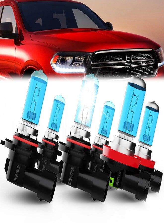 SPBRTBUB headlight bulbs Compatible With chevy Spark 2016 2017 2018 2019 2020, Halogen 9008 Headlight High and Low Beam Combo 2504/12276 Fog Light, 6000K White, Plug n Play, 4-Pack - Image 1