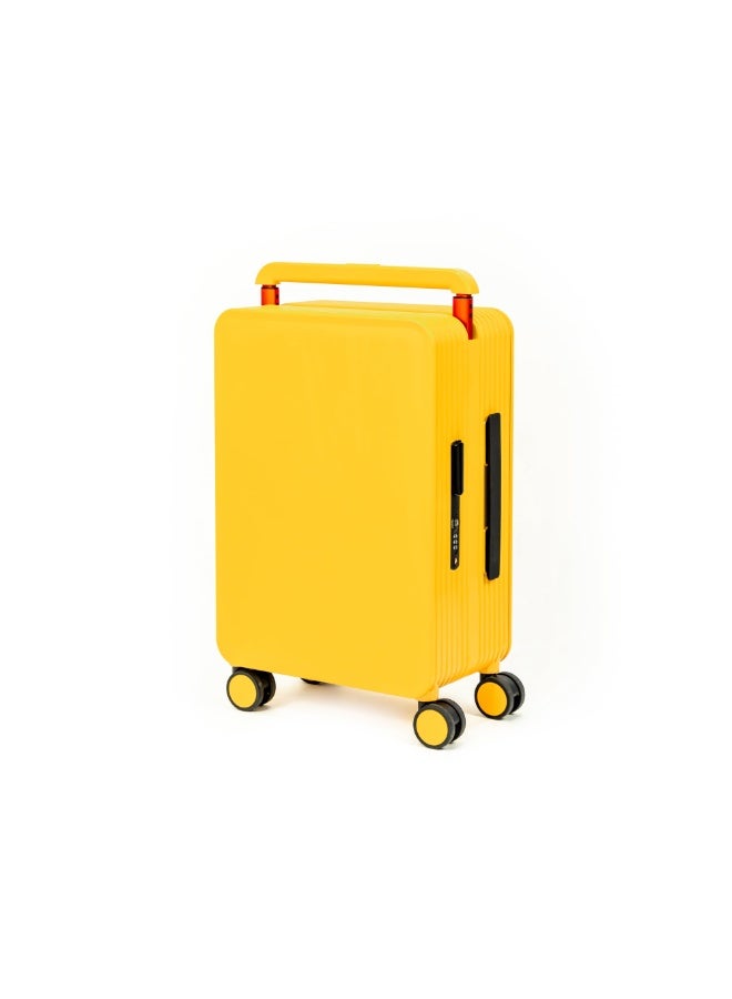 20 Inch Carry On Luggage 22x14x9 Airline Approved Lightweight PC Hard Shell Suitcases with Wheels for Travel Rolling Luggage (Yellow)  - Image 1