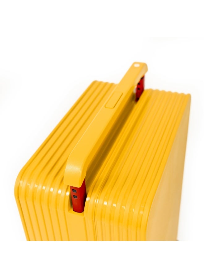 20 Inch Carry On Luggage 22x14x9 Airline Approved Lightweight PC Hard Shell Suitcases with Wheels for Travel Rolling Luggage (Yellow)  - Image 4