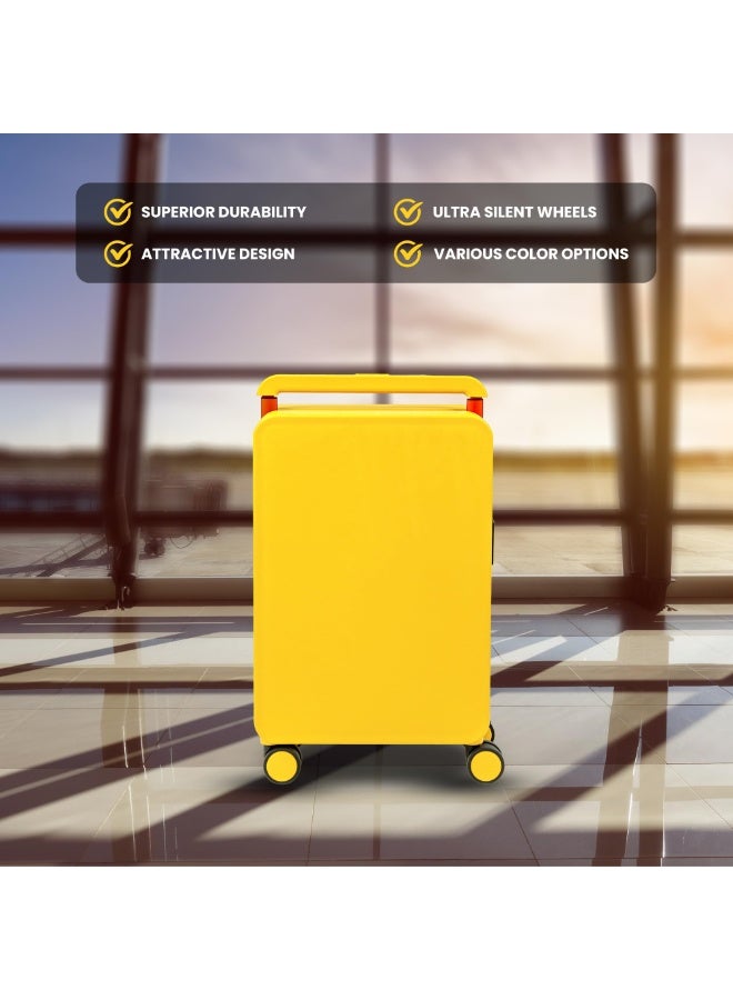 20 Inch Carry On Luggage 22x14x9 Airline Approved Lightweight PC Hard Shell Suitcases with Wheels for Travel Rolling Luggage (Yellow)  - Image 2