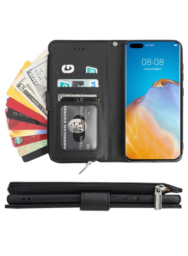 S-TOP Case For Huawei P40 Microfiber Zipper Horizontal Flip Leather Case - Image 4