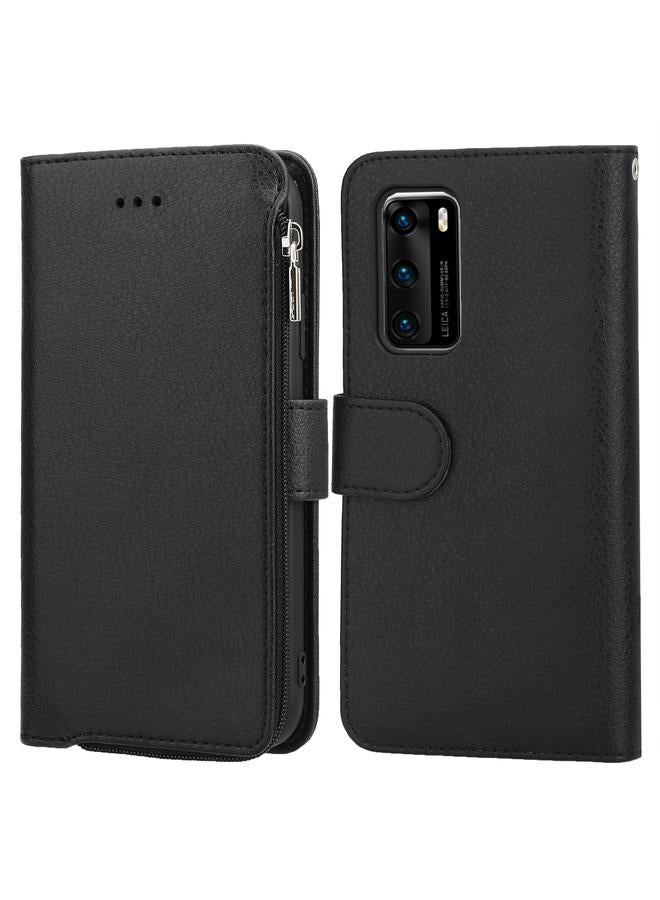 S-TOP Case For Huawei P40 Microfiber Zipper Horizontal Flip Leather Case - Image 1