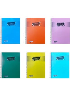 U-Deep A4 Spiral Notebook Pp. Cover 120 Yp. 3 Checks + 3 Stripes