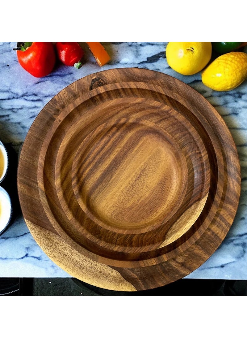 مجموعة من 4 أطباق مسطحة خشبية - Image 1