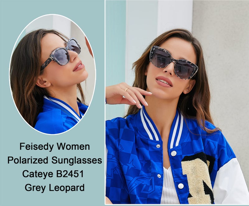FEISEDY FEISEDY Polarized Vintage Sunglasses American Womens Square Jackie O Cat Eye Sunglasses B2451  - Image 2