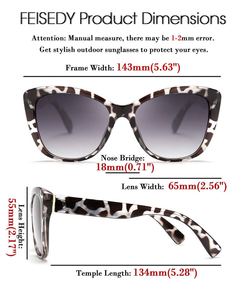 FEISEDY FEISEDY Polarized Vintage Sunglasses American Womens Square Jackie O Cat Eye Sunglasses B2451  - Image 3