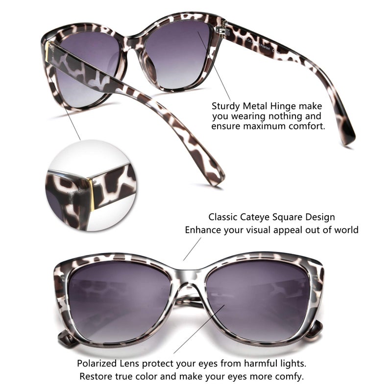 FEISEDY FEISEDY Polarized Vintage Sunglasses American Womens Square Jackie O Cat Eye Sunglasses B2451  - Image 5