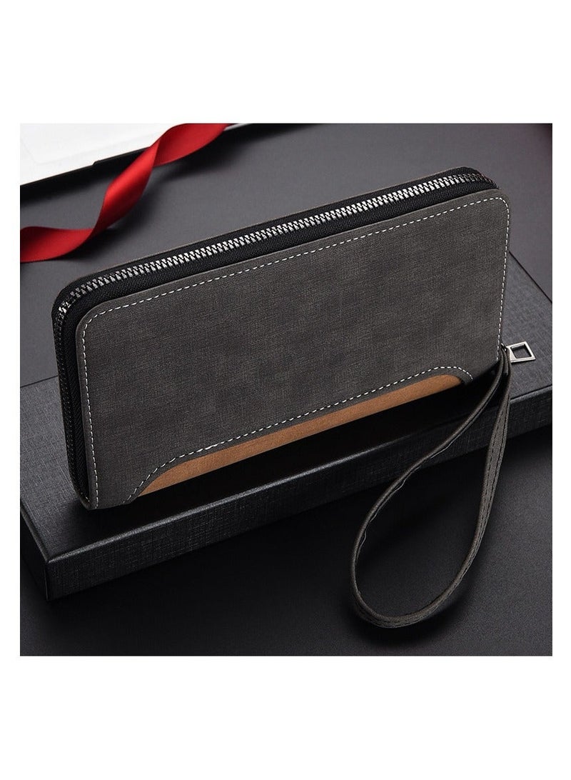 Casual Multi Slot Mens Long Wallet Coin Purse Large Capacity Zipper Card Holder - Image 1