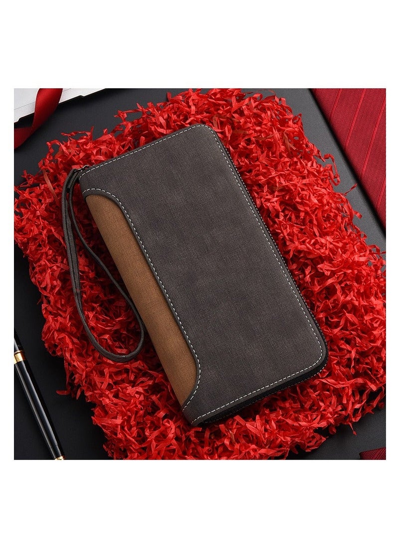 Casual Multi Slot Mens Long Wallet Coin Purse Large Capacity Zipper Card Holder - Image 2