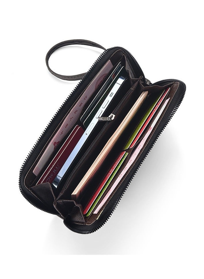 Casual Multi Slot Mens Long Wallet Coin Purse Large Capacity Zipper Card Holder - Image 5