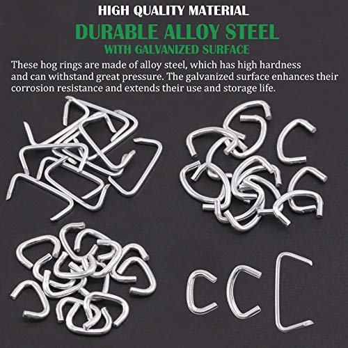 Keadic مجموعة كيديك من 362 قطعة من كماشة حلقة الخنزير المائلة مع حلقات خنزير مجلفنة، قفازات، 3/4"، 1/2"، و 3/8"، مجموعة احترافية لحلقات الخنزير لتغليف اللحم والنقانق البلاستيكية - Image 3