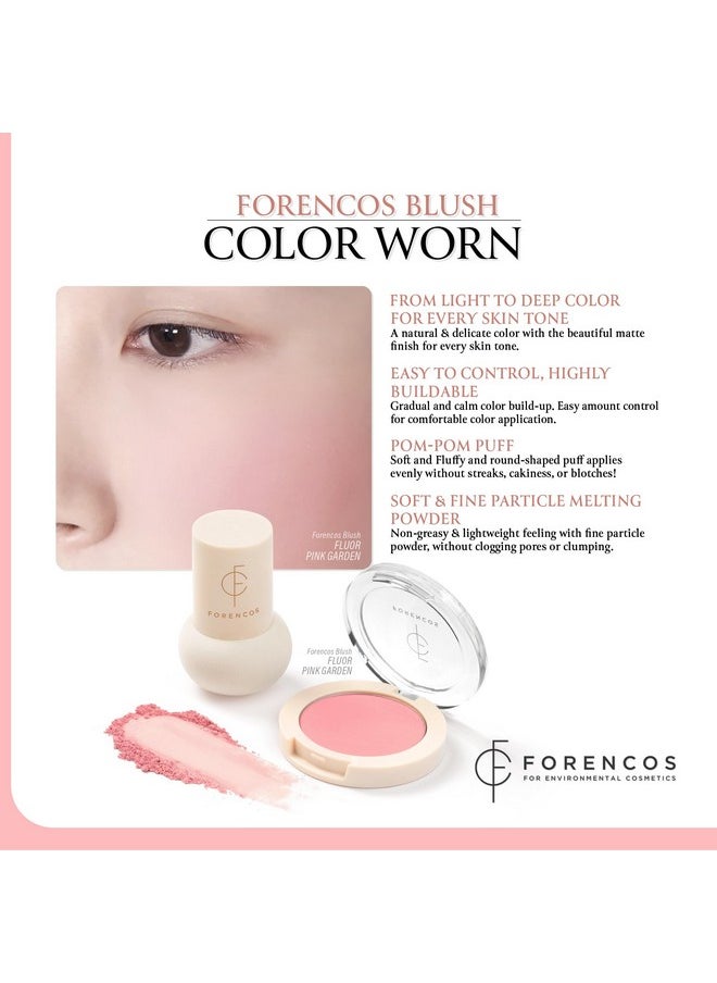 Forencos Forencos Matte Pink Blush Set (Puff Included), Long Lasting Korean Blush Power, Zero Sebum Shine, Flawless Finish, Easy Blending, Lightweight & No Cakey Residue (FLOUR PINK)  - Image 3