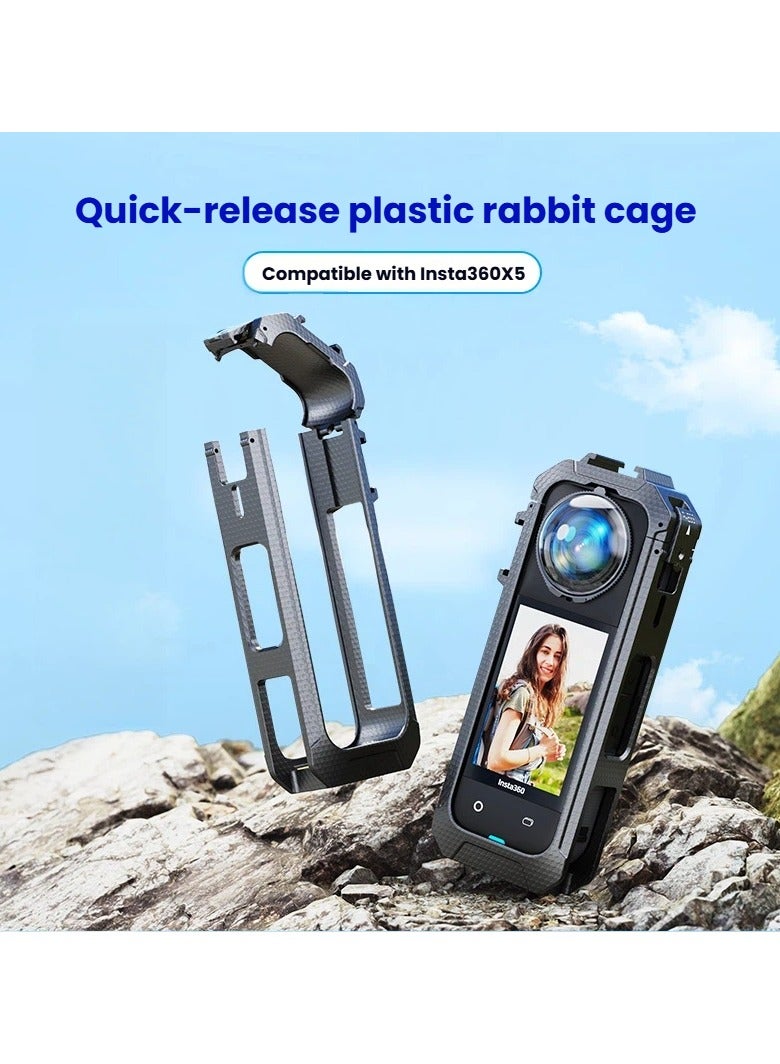 general Suitable for Insta360 X5 panoramic sports camera magnetic quick-release plastic protective frame combining protection and ease of use - Image 2