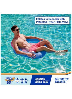 SwimWays SwimWays Spring Float Premium SunSeat Pool Chairs for Swimming Pool, Inflatable Pool Floats Adult with Fast Inflation for Ages 15 & Up  - Image 2