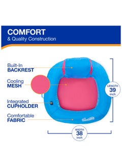 SwimWays SwimWays Spring Float Premium SunSeat Pool Chairs for Swimming Pool, Inflatable Pool Floats Adult with Fast Inflation for Ages 15 & Up  - Image 3