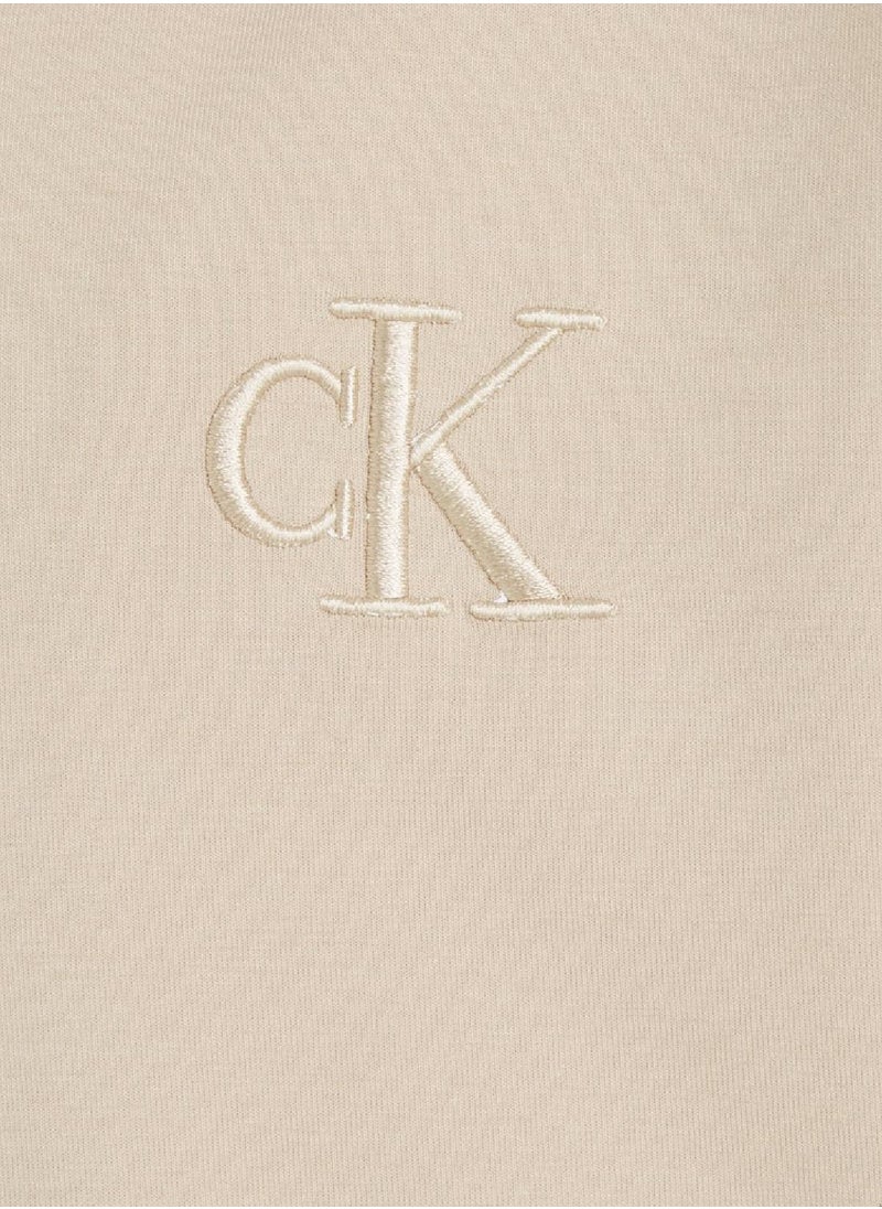 Calvin Klein Jeans - Calvin Klein Jeans Kids, Girls' Hoody - Zip Through - Sportswear - Cotton Sweatshirt, Taupe - Image 1