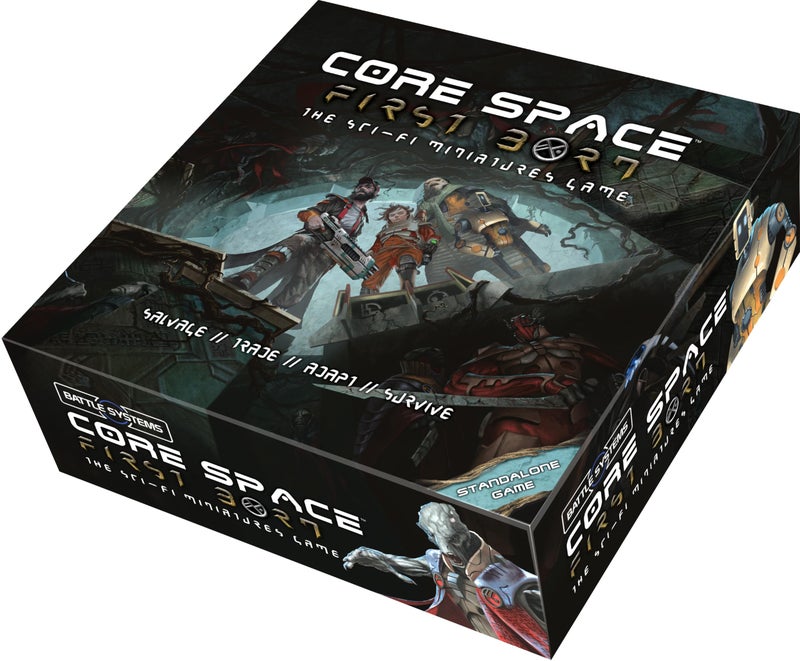 Battle Systems Core Space First Born SciFi Miniatures Board Game Cyberpunk 28mm Science Fiction Figures for 40K Wargame Tabletop Modular 3D Gaming Terrain First Born Starter Set