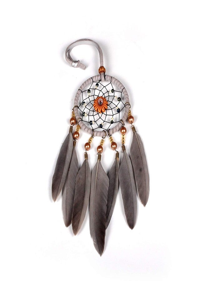 SPANICE Feather Dream Catcher Car Interior Rearview Pendant, Feather Dream Catchers Car Charm for Car Wall Bedroom Hanging Decorations(Style 1 - Grey) - Image 2