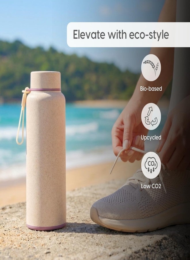 Eha Earth Friendly Hydralife Insulated Water Bottle for Office & Schools | 600 ml Stainless Steel Water Bottle for Kids & Adults Made with Rice Husk | Bottle for Men, Women | Leak Proof | 1 Unit - Image 5
