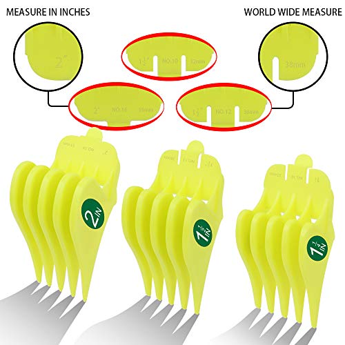 CR8GR8 Professional Hair Clipper Combs Guides, Hair Clipper Guards 1 & 1/4" 1 & 1/2" 2", Mega NO.16 NO.12 NO.10 fits for Most Wahl Clippers(Yellow) - Image 2