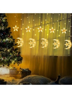 Ramadan Window Lights 3.5M LED Stars Moon Curtain Lights Ramadan String Fairy Lights with USB+Battery-Powered and 8 Flashing Modes for Ramadan, Christmas, Wedding Decoration - pzsku/Z830E6DAB544DCCA2903BZ/45/_/1737007788/c0d5b9b9-ea3b-4193-acf5-0e7d44b96846