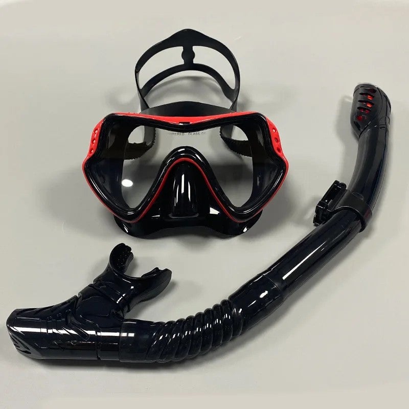 Bluejw Diving Goggles and Snorkel Set for Men Women Adults Large Frame Silicone Mask Tempered Glass Lenses Swimming Snorkeling Mask - Image 1