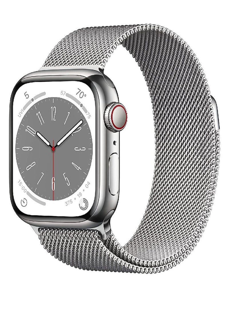 miYou Bluetooth Call Stainless Steel Milanese Loop Sports Fitness Tracker Water Resistant Smartwatch For IOS Android - Silver  - Image 1
