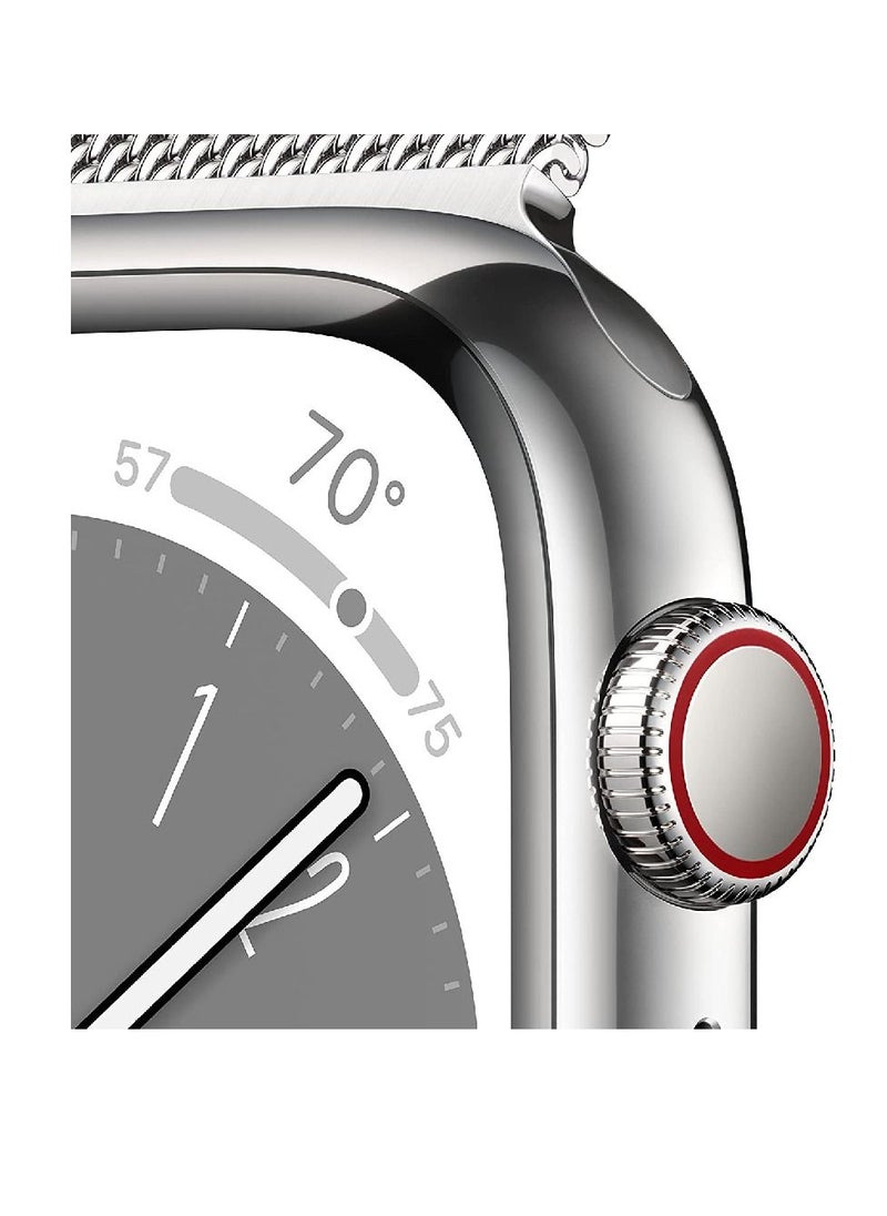 miYou Bluetooth Call Stainless Steel Milanese Loop Sports Fitness Tracker Water Resistant Smartwatch For IOS Android - Silver  - Image 3