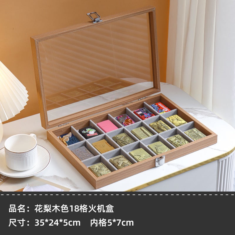 Lighter Storage Box Windproof Lighter Display Stand Collection Box Exhibition Display Transparent With Cover Dustproof Large Capacity - Image 1